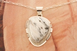 Genuine White Buffalo Turquoise Navajo Pendant